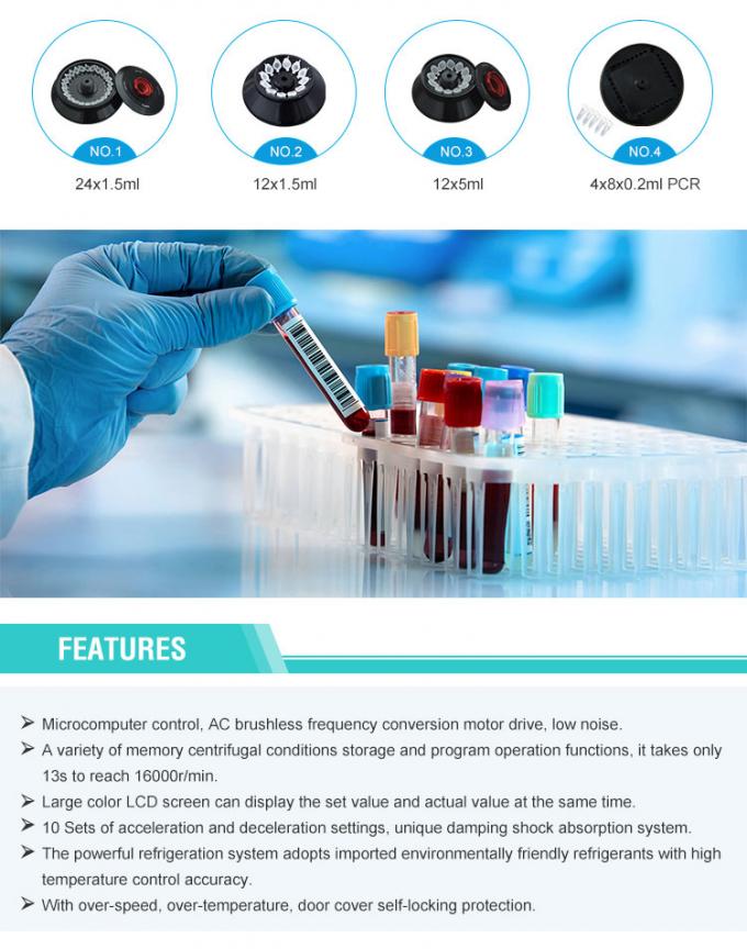 TGL-16 16000rpm 90ml столовой микроцентрифуга,высокоскоростной холодильный центрифуга с регулируемой температурой 1