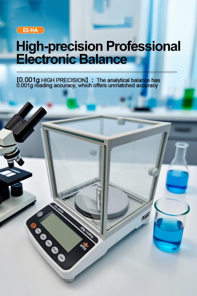 Весы точности для лаборатории 0.001 г, лабораторные приборы, аналитические весы с защитным кожухом 0