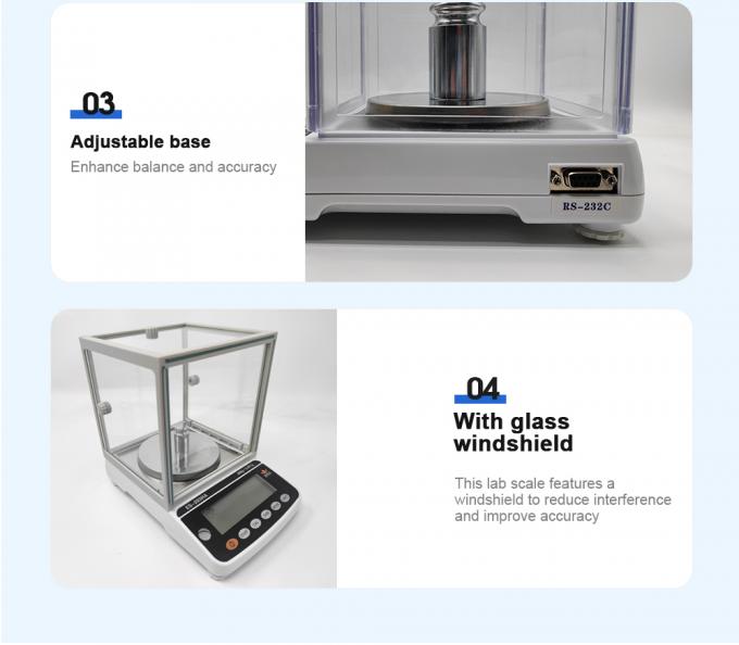 Весы точности для лаборатории 0.001 г, лабораторные приборы, аналитические весы с защитным кожухом 3