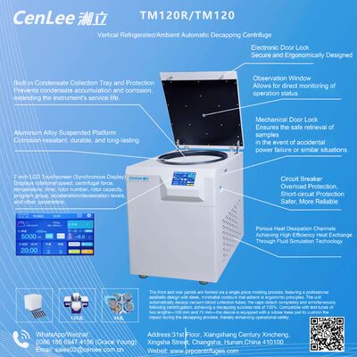 Центрифуга для пробирок TMF120R с автоматическим снятием крышек 3370xg для 120 пробирок 5/7 мл